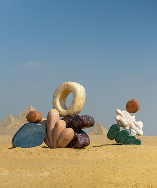 Monumentális kőszobrok a piramisok között a StudioPROBÁTÓL!