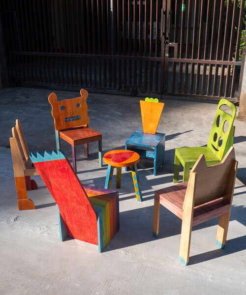 Játékos gyerekrajzokból színes, kézműves székek Kambodzsában!