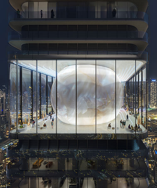 MVRDV: Fénylő gyöngy-lounge a dubai inaura toronyban!