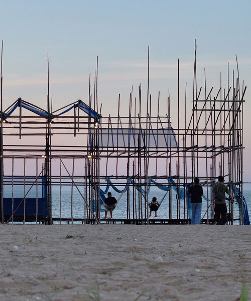 Bambusz állványok: Ideiglenes színház a kínai parton!