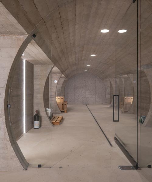 Pince a szőlőültetvényhez: íves betonszerkezet Lengyelországban