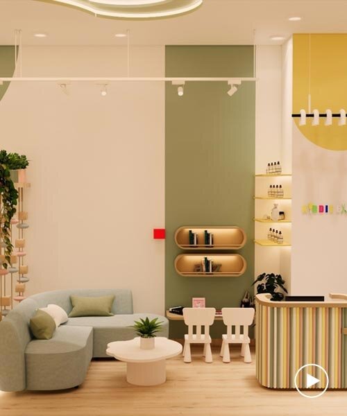 Terrazzo minták és élénk színek a dubai gyerekfodrászban!