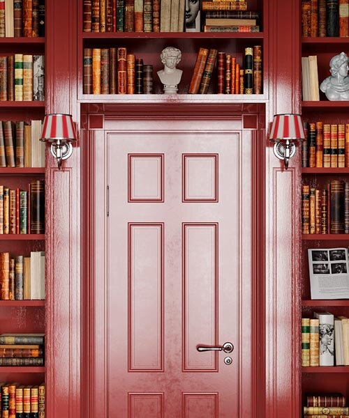 Hagyományos európai könyvtár: irodából több szintes olvasószoba!